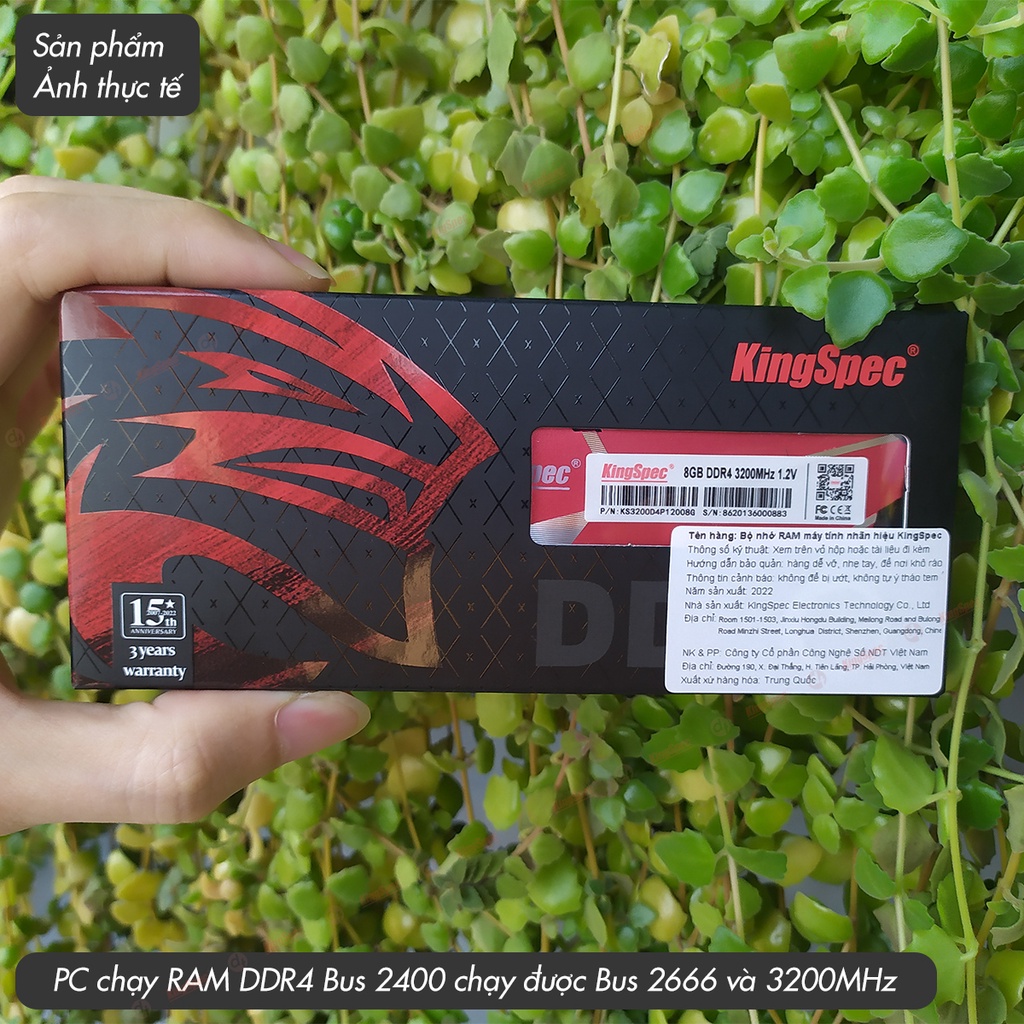 RAM KingSpec 8GB / 16GB DDR4 2666MHz / 3200MHz Gaming tản nhiệt , cho PC máy tính để bàn | KS-P Series - Hàng Chính Hãng