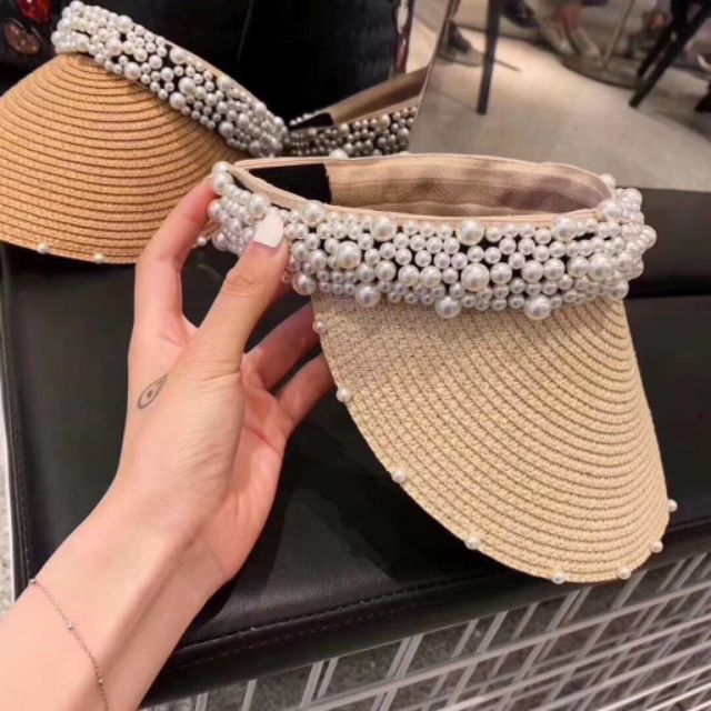 Mũ nửa đầu đính hạt ngọc siêu xinh