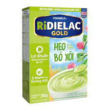 Bột ăn dặm RIDIELAC GOLD Heo bó xôi - Hộp giấy 200g