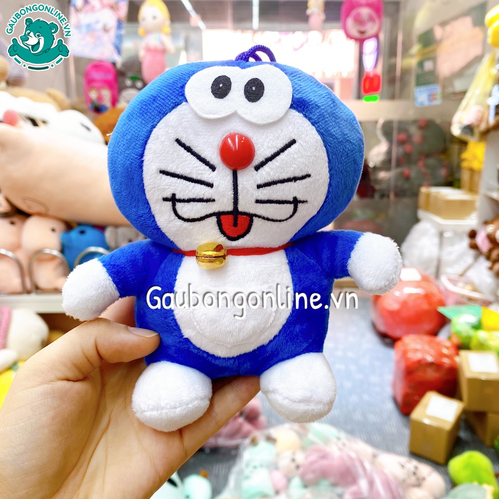 Gấu bông nhỏ Doraemon xanh siêu xinh chất nhung mềm mịn kích thước 18cm