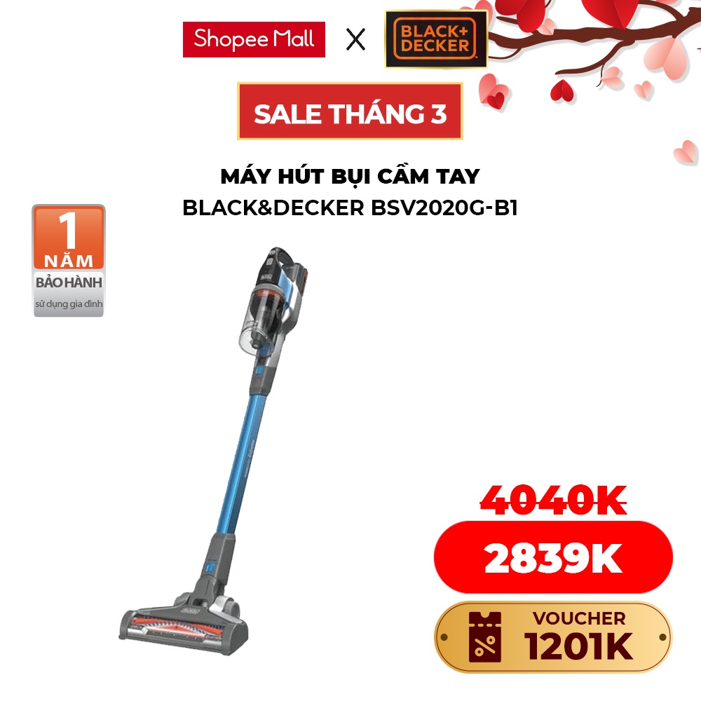 Máy hút bụi cầm tay Black &amp; Decker  BSV2020G-B1 - Bảo hành 1 năm- Hàng chính hãng