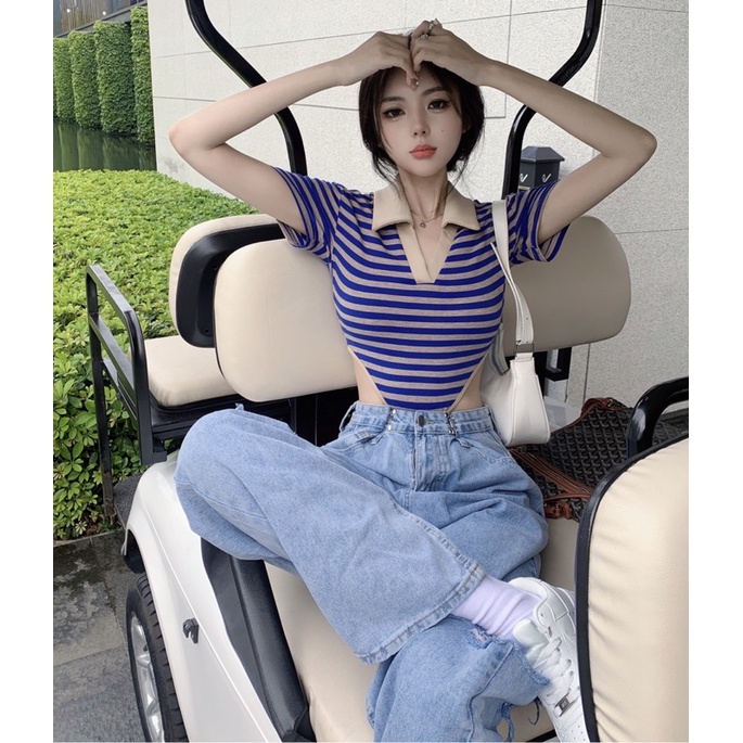 Áo cổ polo body suit Ulzzang