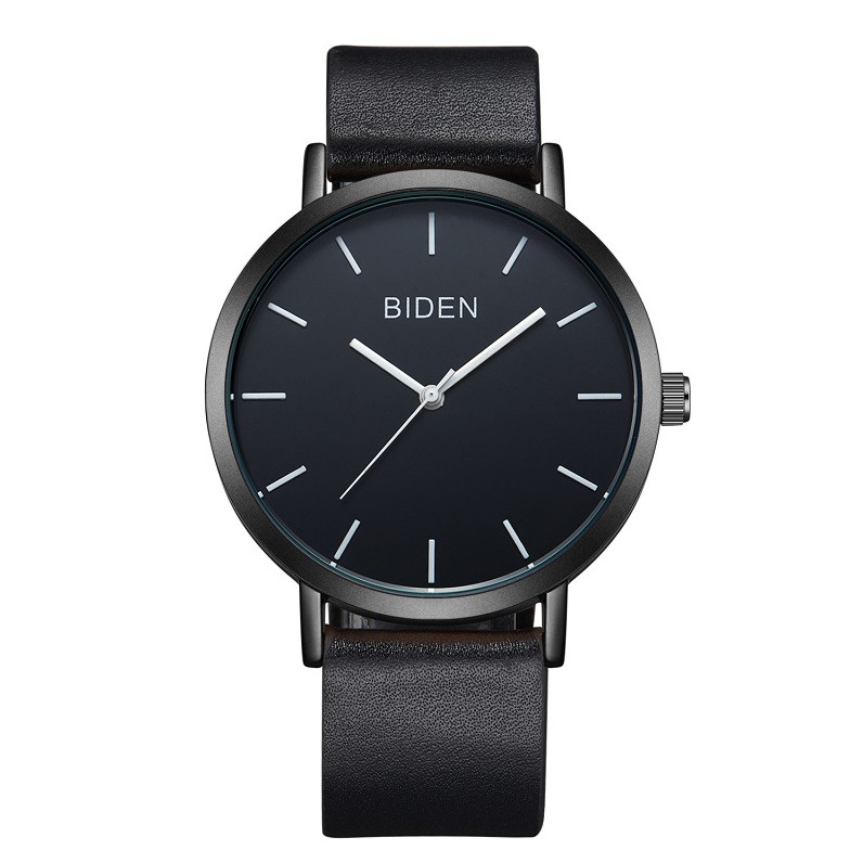 [Mã MASK2610K giảm 10K đơn từ 50K] Đồng hồ nam BIDEN dây da sang trọng chống nước 3ATM, chống xước BIDN4