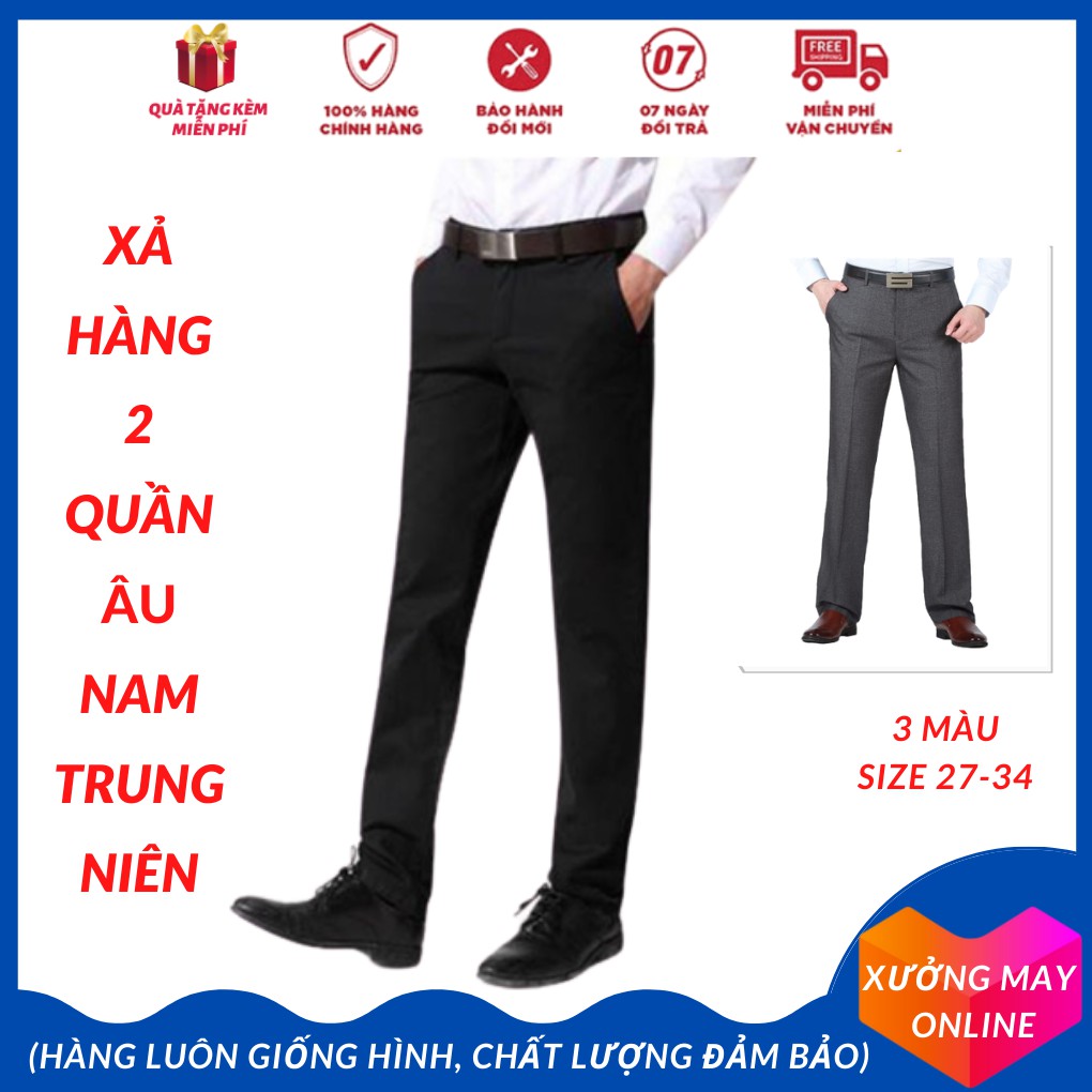 Xả hàng 2 quần âu nam ống suông size 27 đến 34 mặc đi làm công sở, văn phòng không sợ bị lỗi thời-XM034