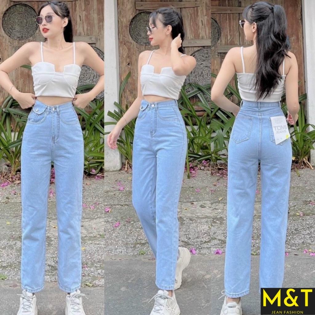 Quần jean nữ - Quần baggy nữ cao cấp dáng suông phong cách Ulzzang chất liệu bò dày dặn không giãn MT3024-3025