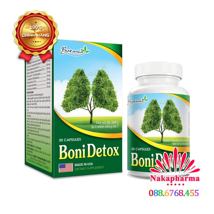 BoniDetox – Tăng cường miễn dịch hệ hô hấp, giảm ho khó thở, hen suyễn, viêm phổi, viêm phế quản Boni Detox