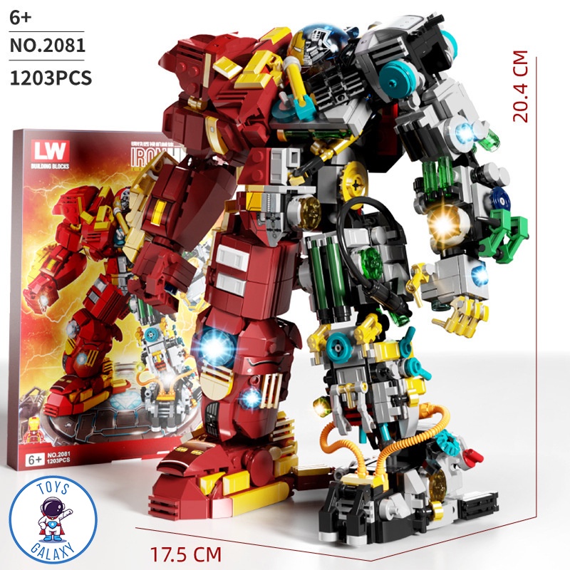 Đồ Chơi Lắp Ráp HulkBuster Iron Man MK44 Mô Hình Robot Người Sắt Biến Hình Người Máy Anti-Hulk Steel Mecha LW2081