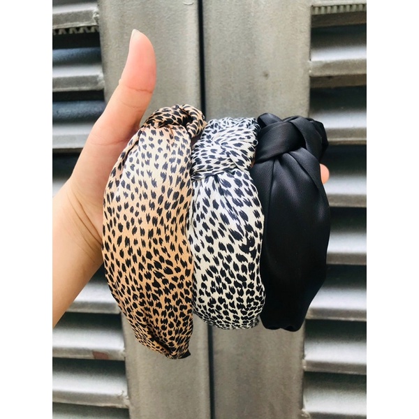 Cài tóc, băng đô tóc màu đen, hình beo đơn giãn sang chảnh dễ phối