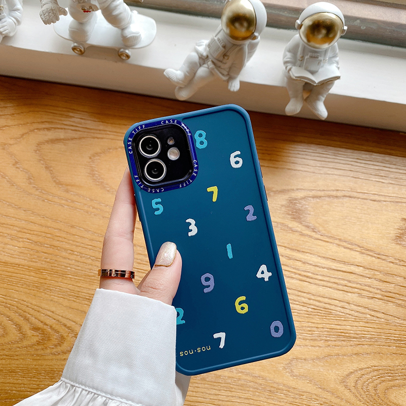 Ốp Điện Thoại TPU Mềm Nhám Thân Thiện Với Da In Số Cho iPhone 4 13 12 11Pro Max Xs Max XR 7 8 SE2 8Plus