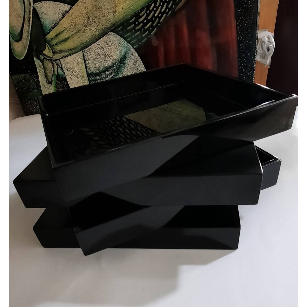 Khay sơn mài vuông kích thước 20x20x2cm - K01