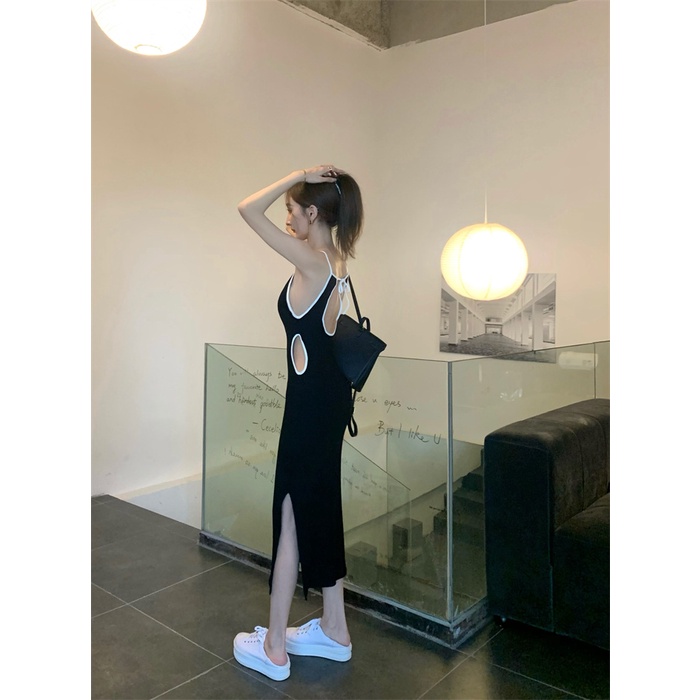 Đầm Hai Dây Hở Lưng Màu Sắc Quyến Rũ Thời Trang Mùa Hè Dành Cho Nữ