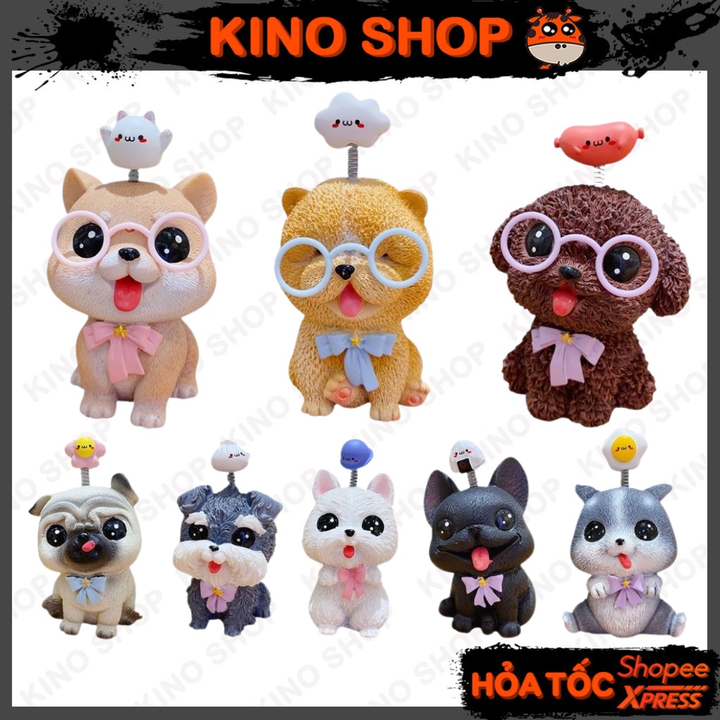 Mô hình trang trí bàn học bàn làm việc xe hơi thú cưng chó mèo dễ thương cute