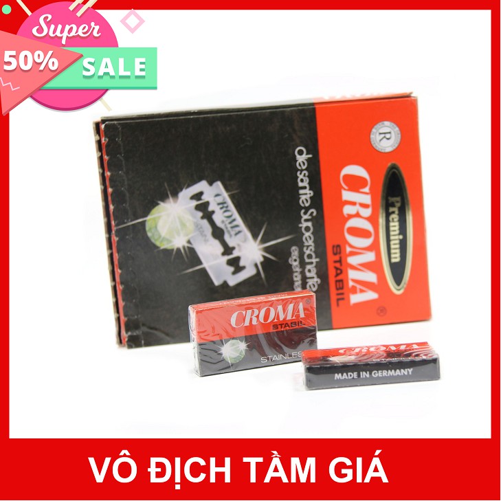 Dao tem/dao tem cạo râu CROMA đức chuẩn xịn 1 hộp 10 cái