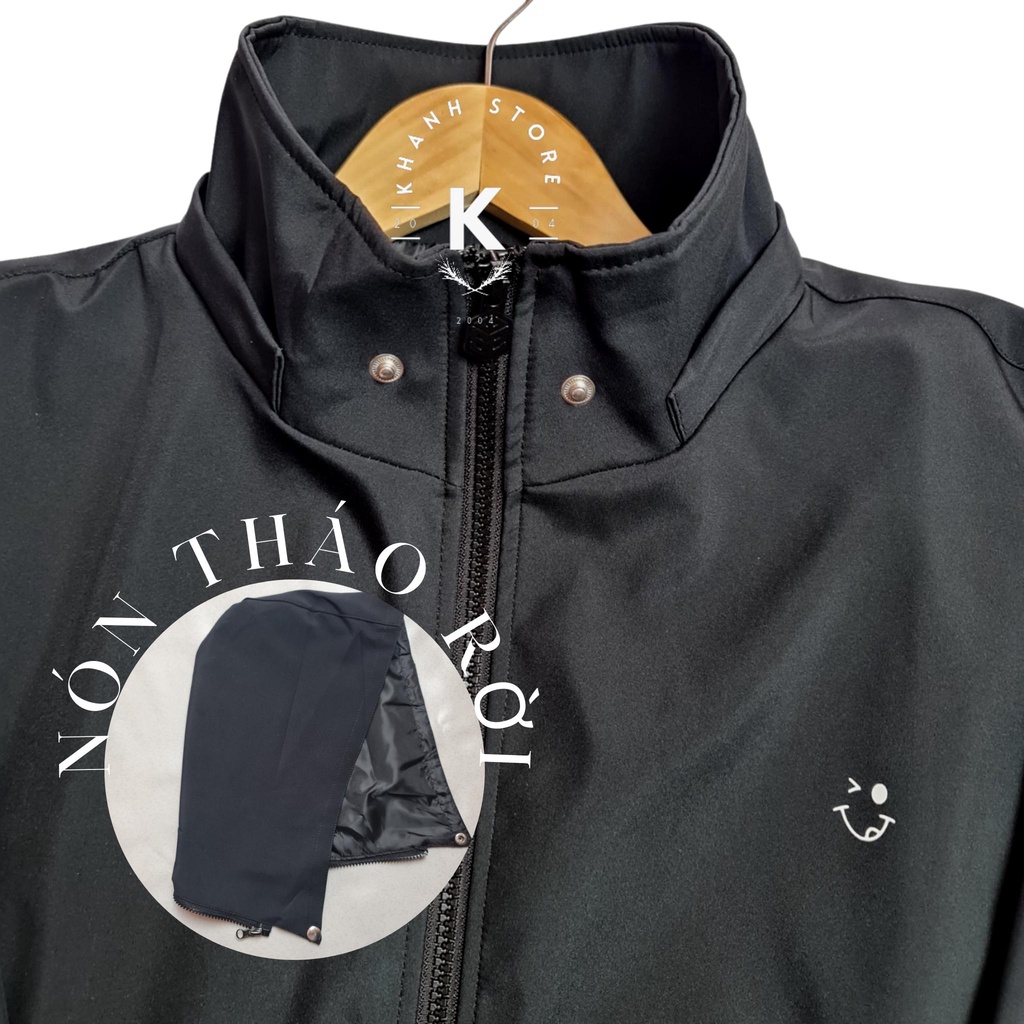 Áo khoác dù Jacket,unisex. Nón tháo rời ulzzang, form rộng Hàn Quốc