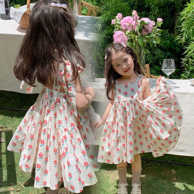 Hàng Mới Về Đầm Công Chúa Một Mảnh Dáng Rộng Phong Cách Hàn Quốc Thời Trang Mùa Hè Cho Bé Gái 3-8 Tuổi Váy