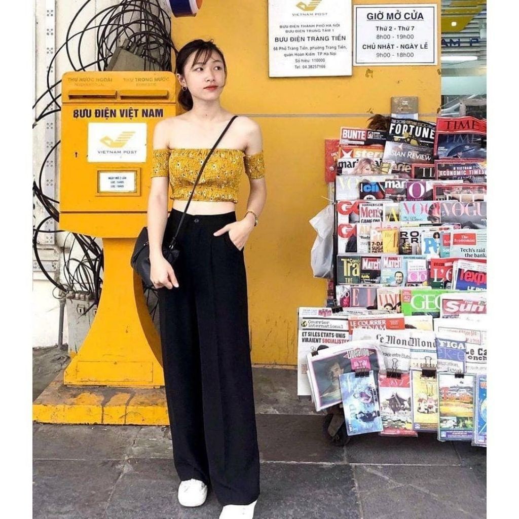 Quần ống rộng culottes xuông khóa giữa chất tuyết mưa vitek_mã C35 | BigBuy360 - bigbuy360.vn