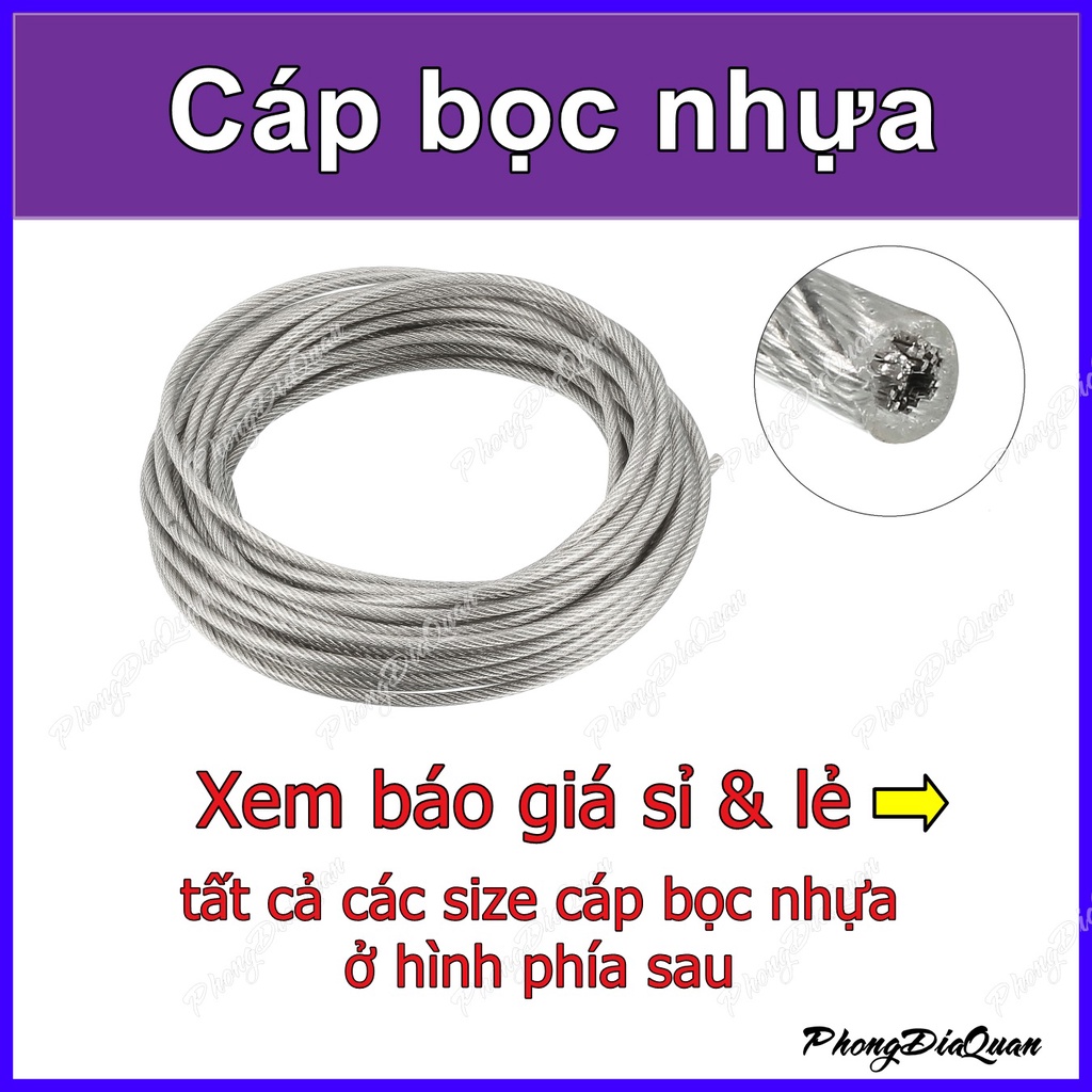 Cáp Bọc Nhựa (Cáp Thép Bọc Nhựa) Từ 8Ly > 10Ly