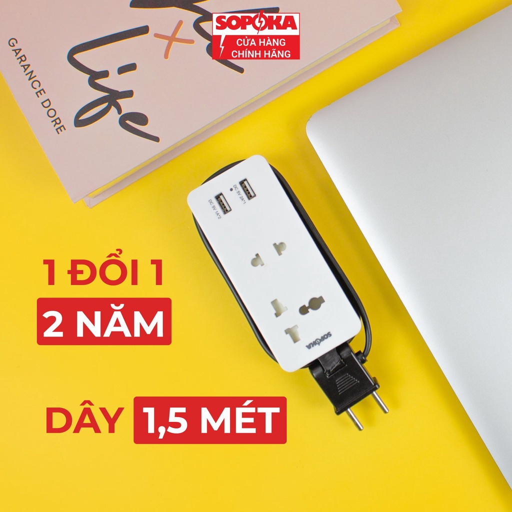 Ổ cắm điện ổ điện thông minh SOPOKA Q2U Q4U tích hợp cổng USB tiện lợi