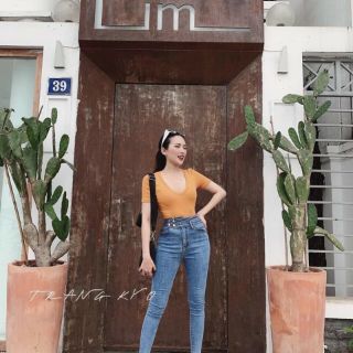 Quần jean nữ lưng cao 3 khuy l008