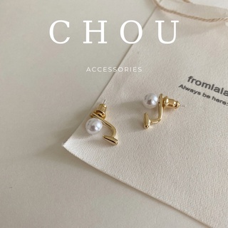 Bông tai đính ngọc giọt nước | chou accessories |