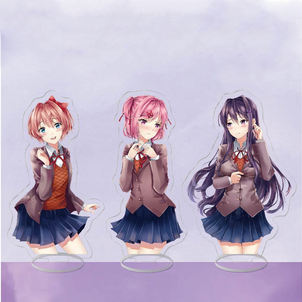 Standee Câu lạc bộ văn học tượng acrylic standee anime mica chibi trang trí trưng bày mô hình