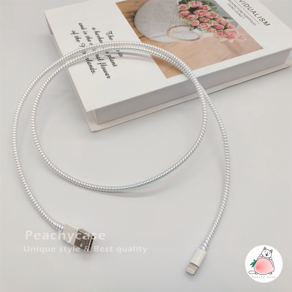 Vỏ Bọc Bảo Vệ Cáp Sạc USB Mạ Điện Cho iPhone Type-C Android iPad