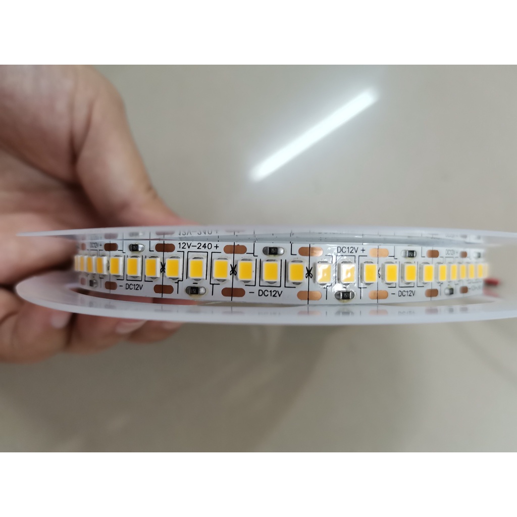Led dán hắt tường, tủ kính, led 2835 12v,  5m/ cuộn, 120b, 180b, 240b/m ánh sáng vàng ấm, trắng