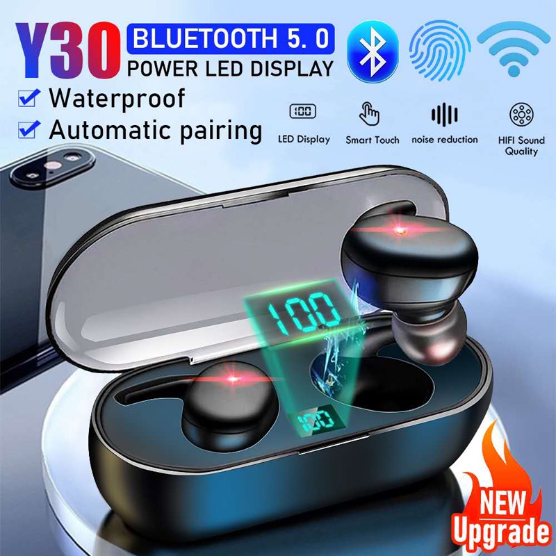 Tai Nghe Nhét Trong Y50 Pro TWS Y30 Bluetooth 5.0 Không Dây Tích Hợp Mic Kèm Hộp Sạc Ốp
