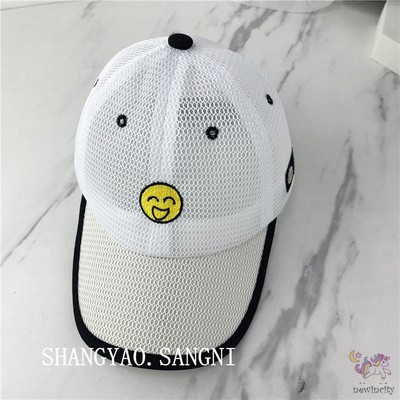 Mũ lưỡi trai phối lưới thêu họa tiết hoạt hình phong cách Hàn Quốc thời trang mùa hè dành cho bé