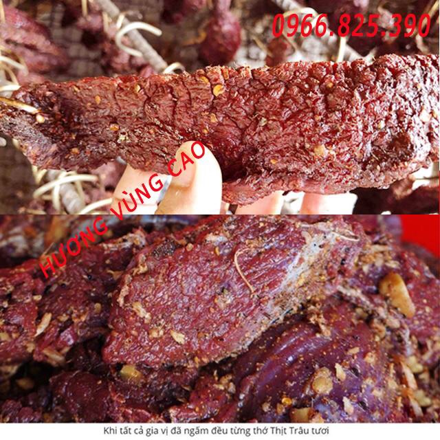 {Mua 1 Tặng 1} Mua 1Kg Thịt Trâu Gác Bếp,Hun Khói Tặng  Ngay  100g Thịt Lơn Hun Khói( Tặng Kèm Chẩm Chéo Khô)