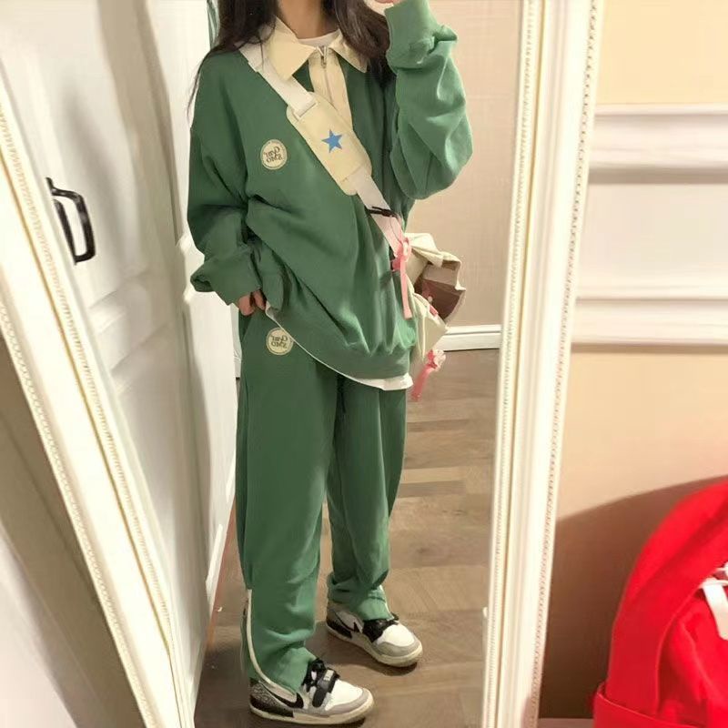 Áo Sweater Dáng Rộng Cổ Phối Khóa Kéo Nửa Phong Cách Hàn Quốc Thời Trang 2022