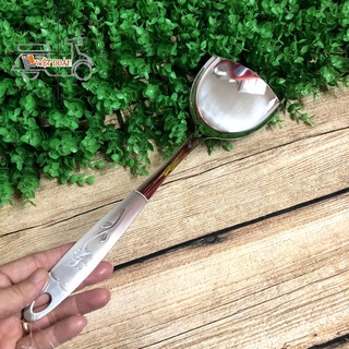 Sạn Xẻng INOX cán Bông 32cm. Dụng cụ thiết yếu làm bếp Muỗng Vá Sạn Xẻng Vợt dùng chiên xào nấu