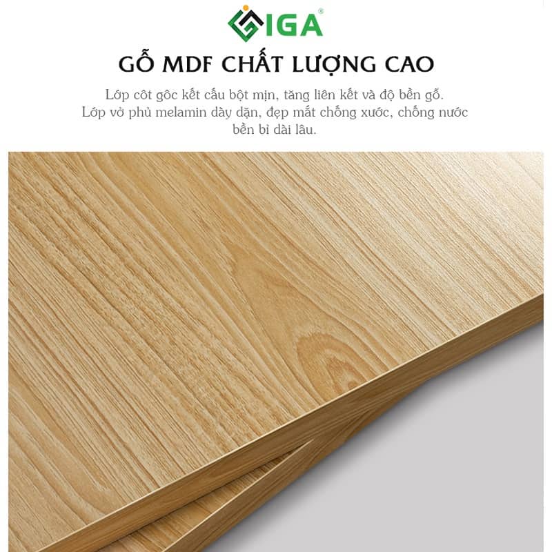 Bàn học, bàn làm việc để máy tính có ngăn để sách hiện đại chính hãng IGA- GP185