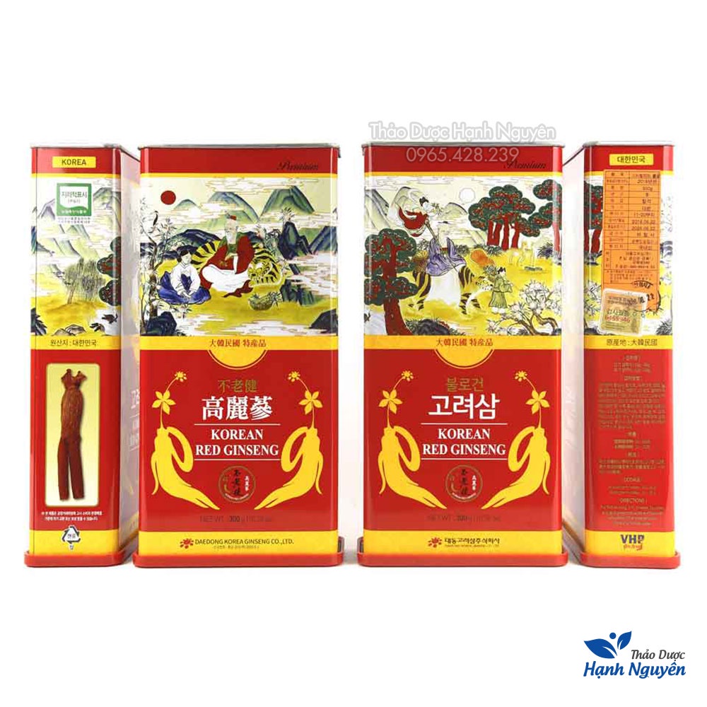 Hồng sâm hộp thiếc Hàn Quốc (Nhân sâm 6 năm tuổi) - Thảo Dược Hạnh Nguyên