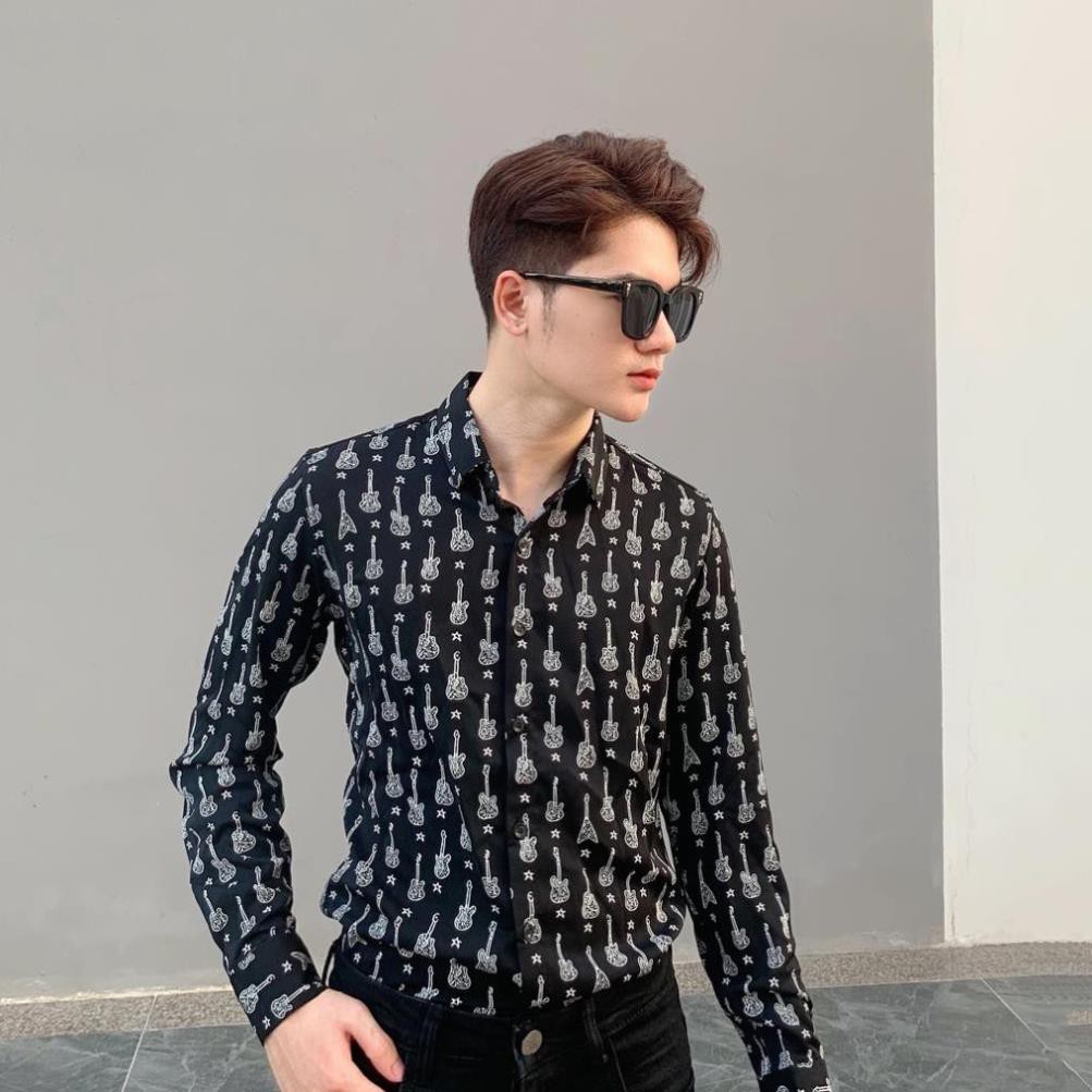 Áo sơ mi nam dài tay thời trang, sơ mi lụa đẹp hoạ tiết hàn quốc sang trọng shop44 | BigBuy360 - bigbuy360.vn