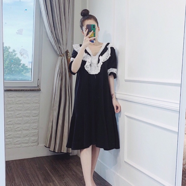 Váy bánh bèo bầu bí bon chen thoải mái mà ko lo sợ chật,chất liệu cotton đẹp và mát