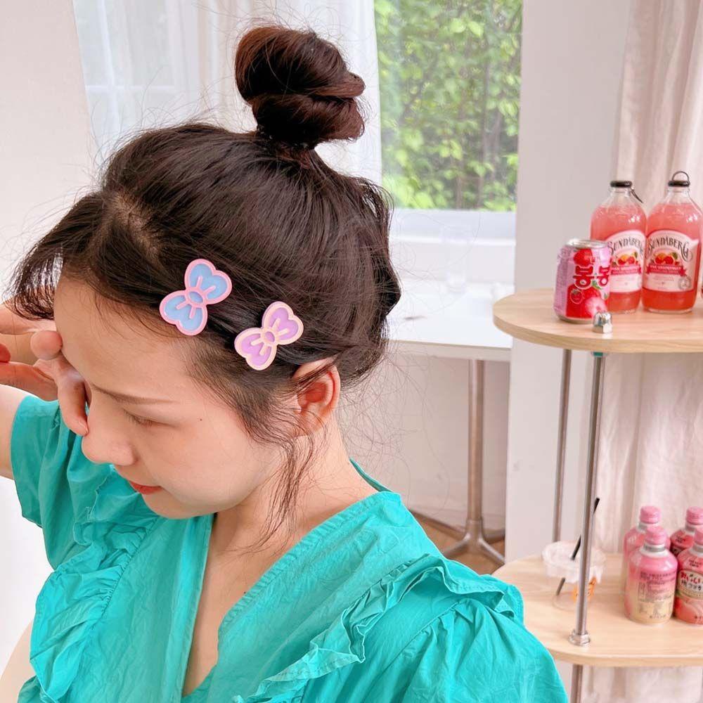 IVORY Kẹp Tóc Hình Nơ Bằng Acrylic Màu Sắc Ngọt Ngào Phong Cách Hàn Quốc Cho Nữ