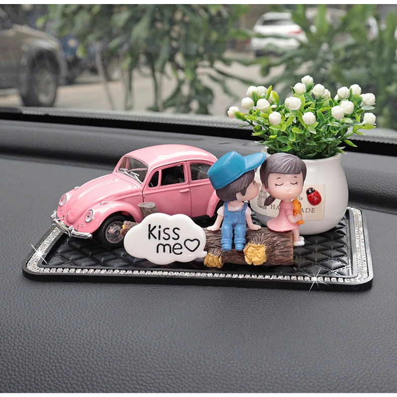 Set decor tình nhân trang trí taplo ô tô, táp lô xe hơi - D&A shop