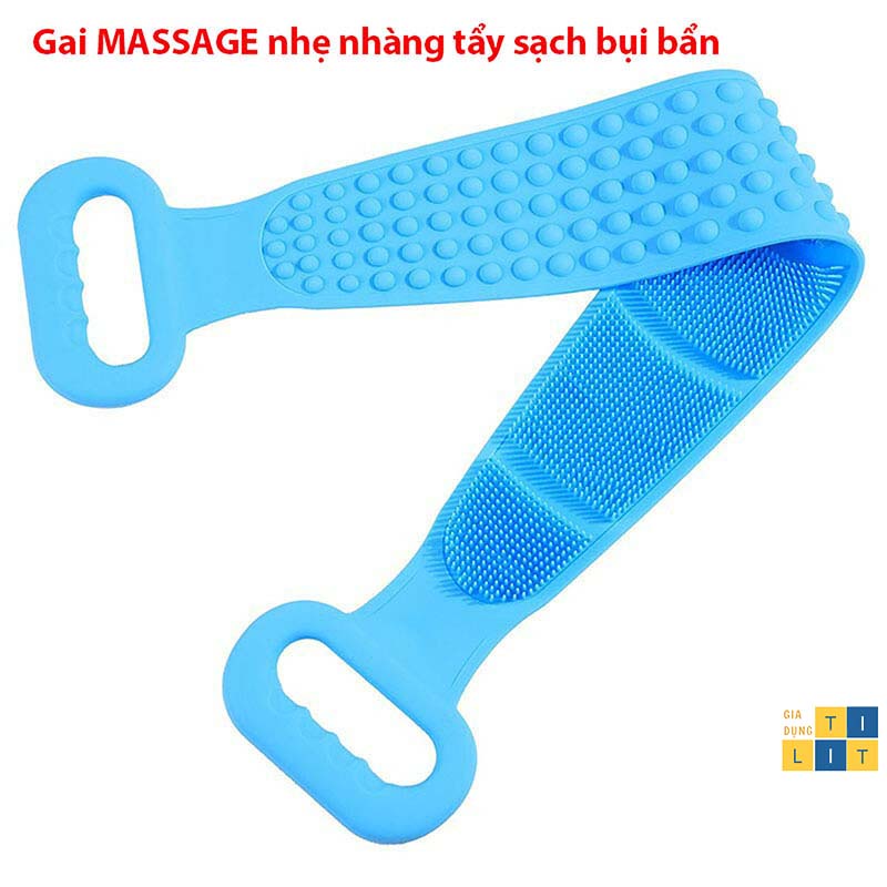 Dây Tắm, Cọ Tắm, Đai tắm Chà Lưng, có gai bằng gel silicon mềm, Massage thư giãn ( GH màu ngẫu nhiên )[CHÀ LƯNG]