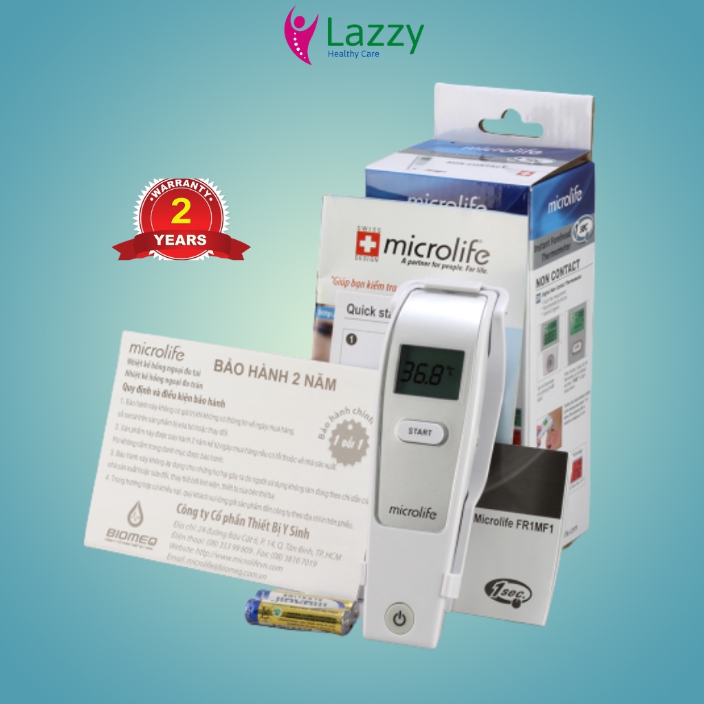 Nhiệt kế điện tử, nhiệt kế hồng ngoại MICROLIFE FR1MF1, đo nhiệt độ không tiếp xúc bảo hành 2 năm tặng kèm pin