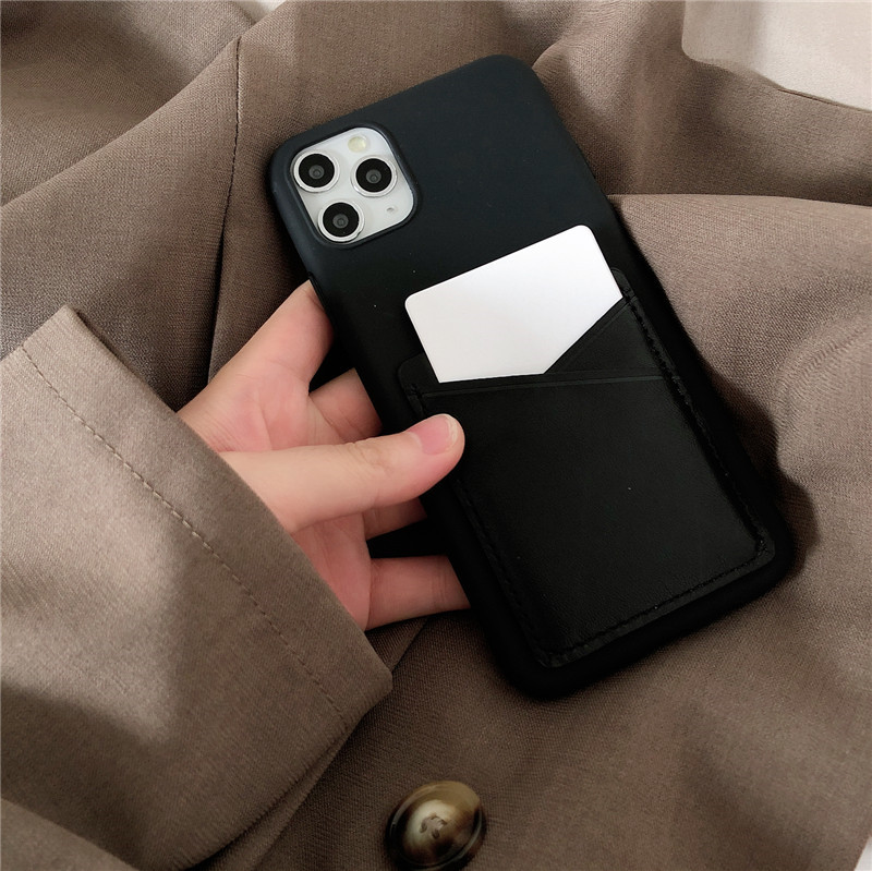 Card case   for iphone 12 12pro 12promax 11 11pro 8 8plus 7p xsmax xr xs x se2020 6s 6plus 5 5s phone case smart cover   silicone soft shell Leather material