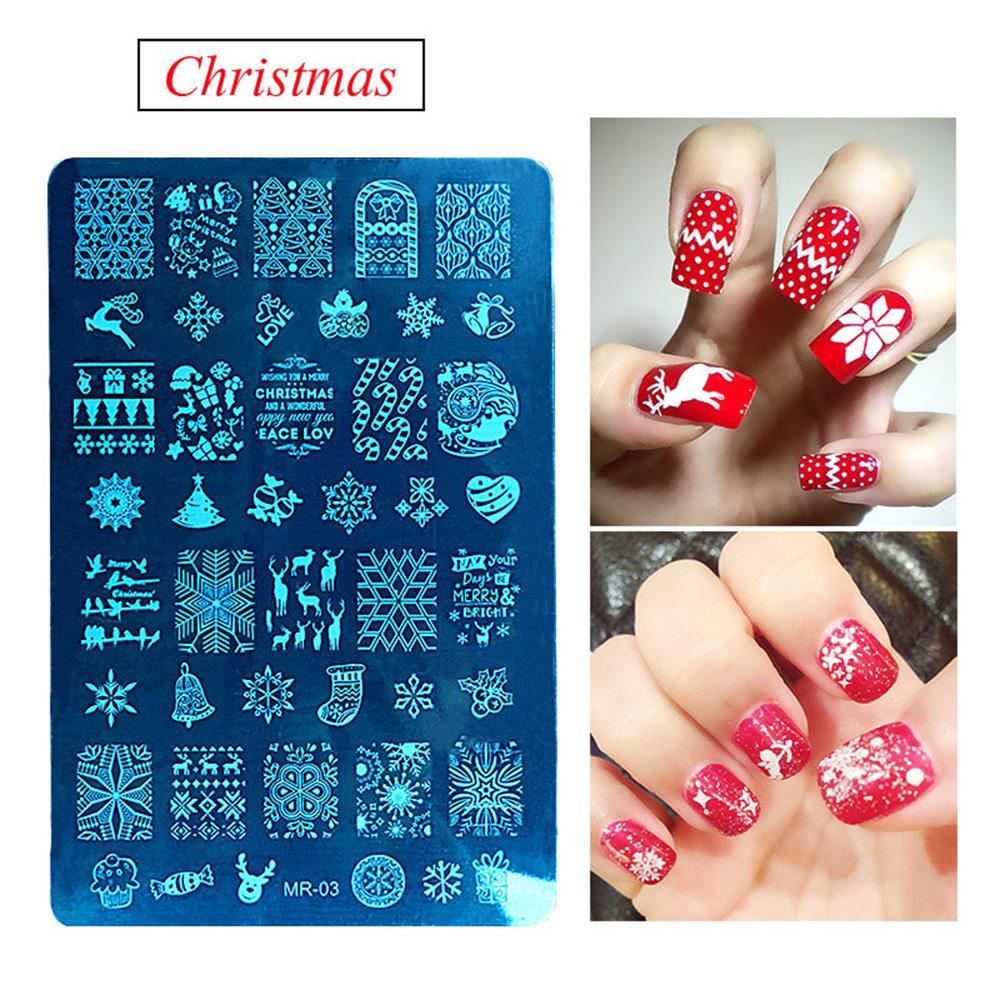 Khuôn In Hoạ Tiết Trang Trí Móng Tay Chủ Đề Giáng Sinh Dành Cho Nữ EUCA