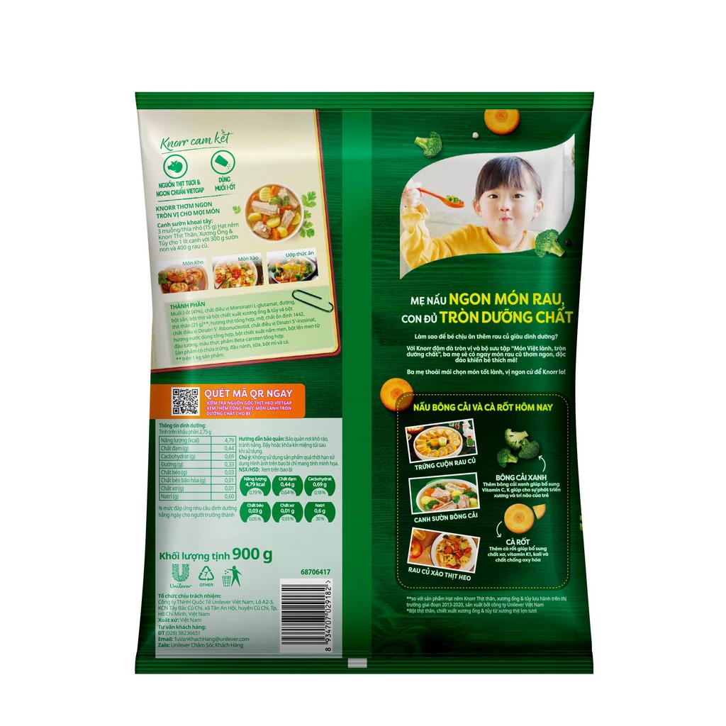 Combo 2 hạt nêm Knorr Thịt Thăn, Xương Ống Và Tuỷ 900g/gói