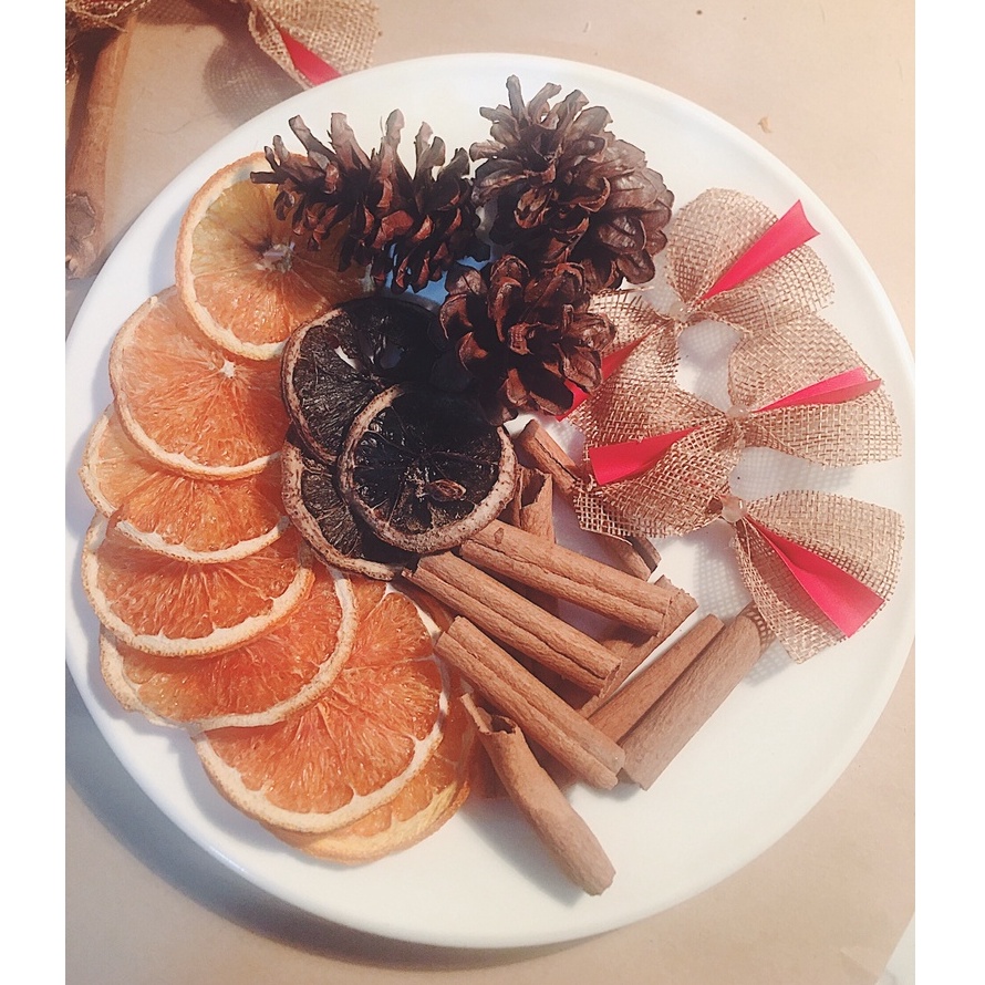 Set cam vàng khô trang trí cây thông noel - giáng sinh - handmade- Noel 2022