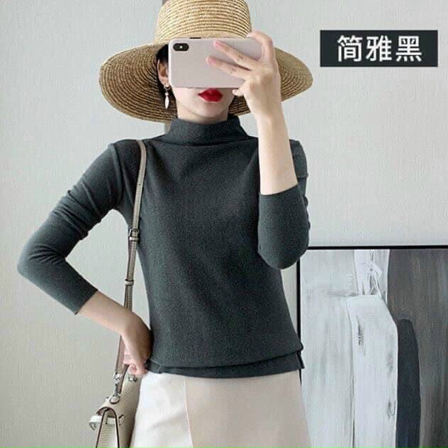 Áo Giữ Nhiệt Nữ FREESHIP Áo Len Giữ Nhiệt Cổ 3 Phân MOTIE Co Dãn Tốt Hàng Đẹp, Túi Zip Vàng Hot Hit