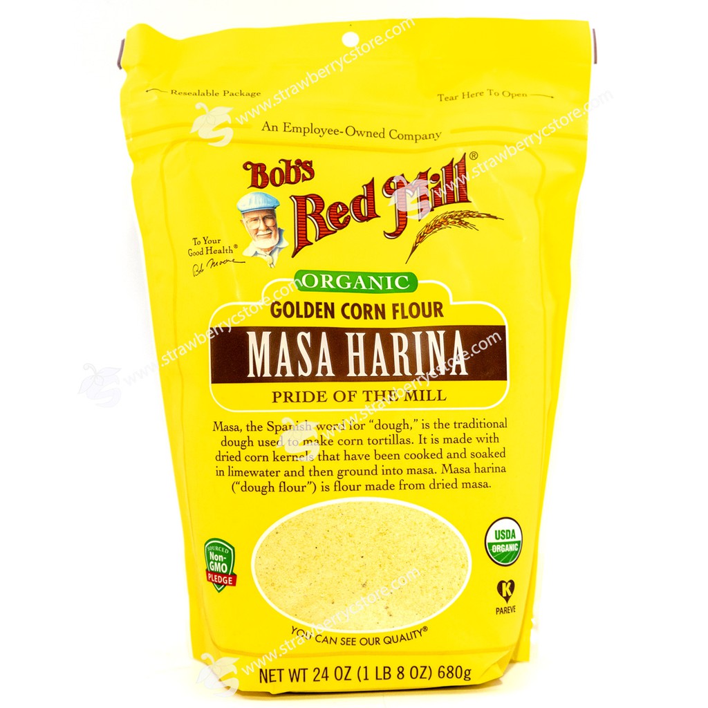 Bột Bắp (Ngô) Vàng Hữu Cơ Dùng Làm Bánh Tortilla Hữu Cơ Bob's Red Mill Organic Golden Masa Harina Corn Flour, Gói 680g