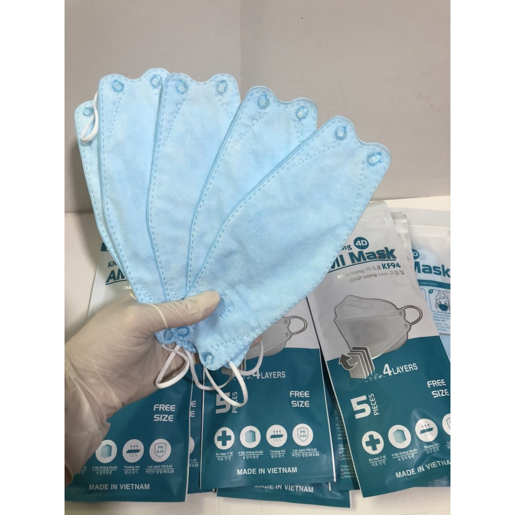 Set 50 Chiếc Khẩu trang 4D KF94 AMI MASK Chống Bụi Mịn Kháng Khuẩn Cao Cấp Hàn Quốc