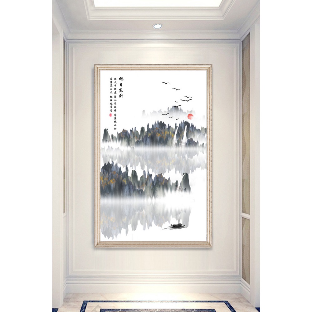 In hình ép gỗ Laminate TRANH HÀNH LANG TRUNG QUỐC - Mẫu 55 (50x75, 60x90, 70x110). In ảnh theo yêu cầu