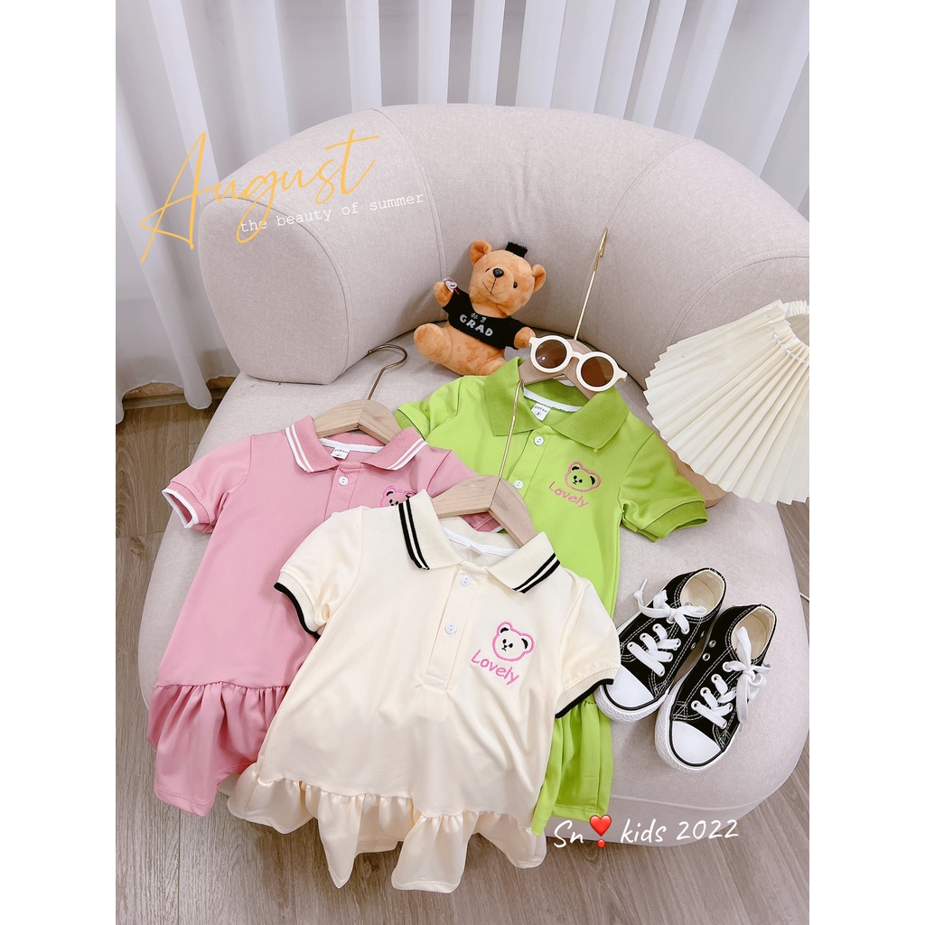 Váy polo bé gái cổ bẻ đuôi cá cho bé từ 8-20kg
