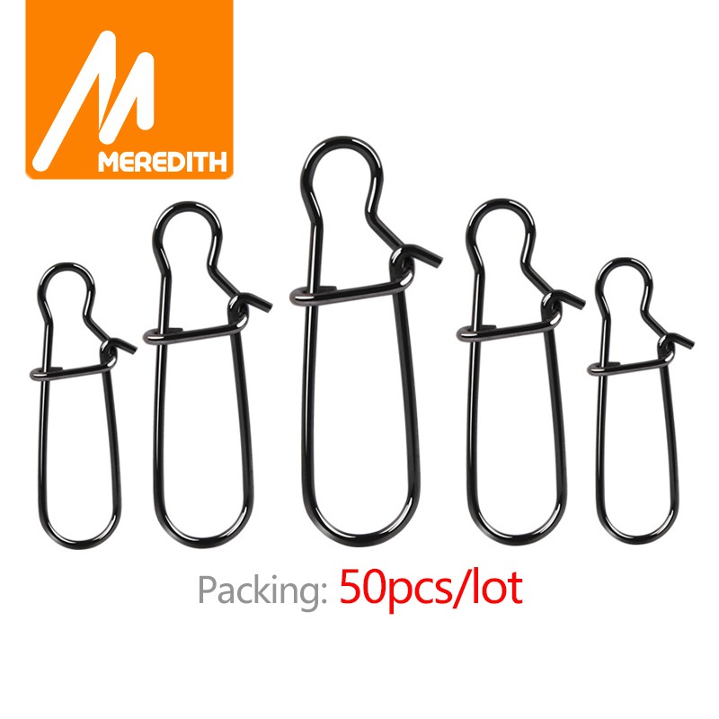 Bộ 50 Móc Câu Cá MEREDITH Bằng Thép Không Gỉ Cứng Tháo Lắp Nhanh Chóng An Toàn Tiện Dụng